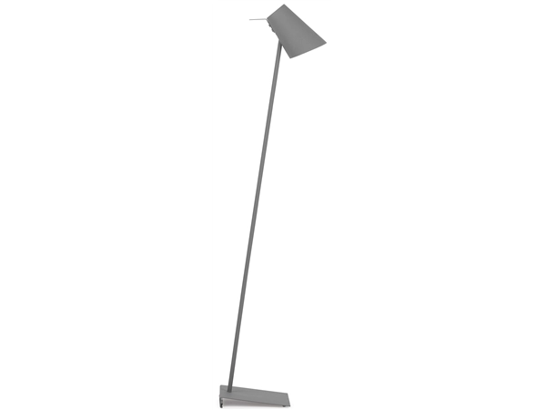 Een Vloerlamp ijzer rubber finish Cardiff h.140 kap h.20x15cm grijs koop je bij Meubels and More