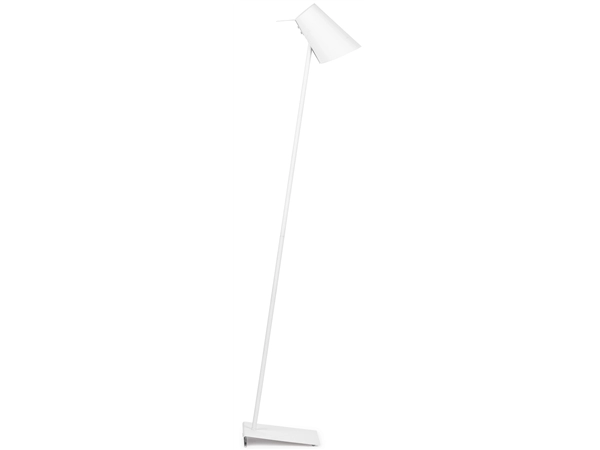 Een Vloerlamp ijzer rubber finish Cardiff h.140 kap h.20x15cm wit koop je bij Meubels and More