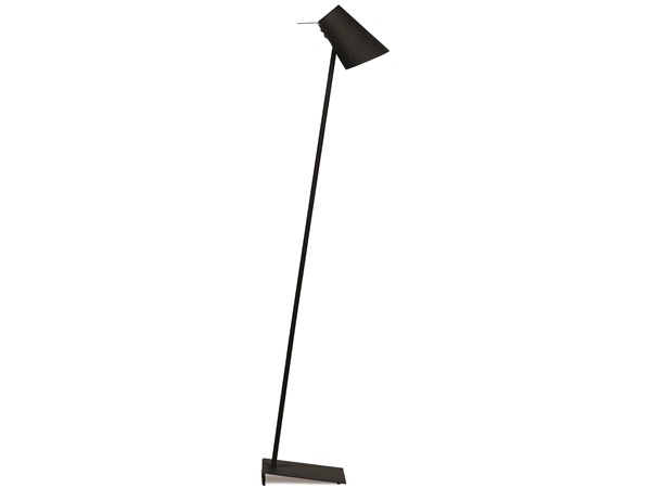 Een Vloerlamp ijzer rubber finish Cardiff h.140 kap h.20x15cm zwart koop je bij Meubels and More