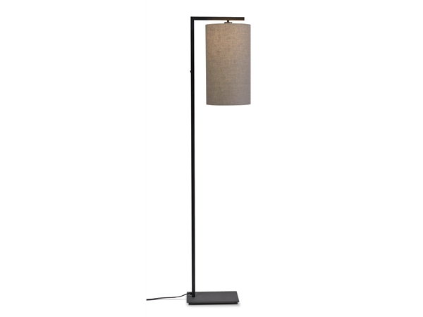 Een Vloerlamp ijzer zwart Boston h.160cm kap 25x45cm donker linnen koop je bij Meubels and More