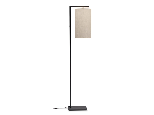 Een Vloerlamp ijzer zwart Boston h.160cm kap 25x45cm licht linnen koop je bij Meubels and More