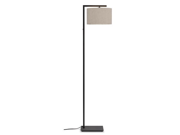 Een Vloerlamp ijzer zwart Boston h.160cm kap 32x20cm licht linnen koop je bij Meubels and More