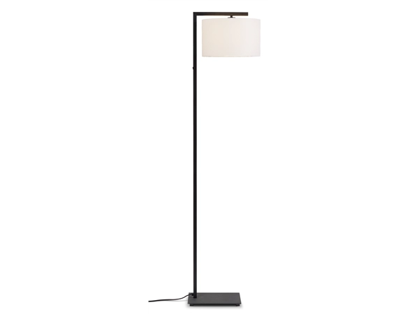 Een Vloerlamp ijzer zwart Boston h.160cm kap 32x20cm wit koop je bij Meubels and More