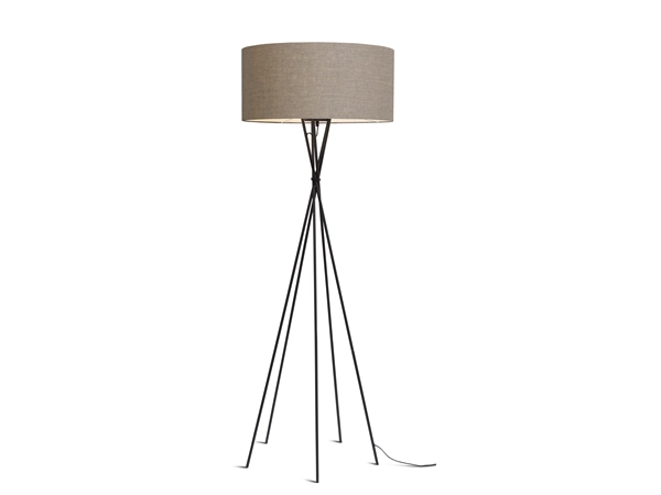 Een Vloerlamp ijzer zwart Lima h.172cm kap 60x30cm donker linnen koop je bij Meubels and More