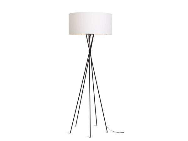 Een Vloerlamp ijzer zwart Lima h.172cm kap 60x30cm wit koop je bij Meubels and More