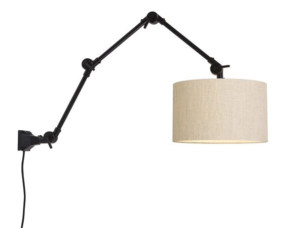 Een Wand- hanglamp ijzer stof Amsterdam h.85cm kap 32x20cm l.linnen L koop je bij Meubels and More