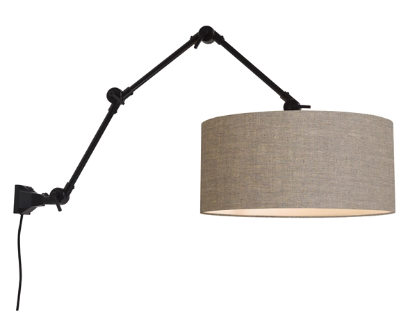 Een Wand- hanglamp ijzer stof Amsterdam h.85cm kap 47x23cm d.linnen L koop je bij Meubels and More