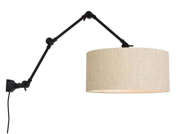 Een Wand- hanglamp ijzer stof Amsterdam h.85cm kap 47x23cm l.linnen L koop je bij Meubels and More