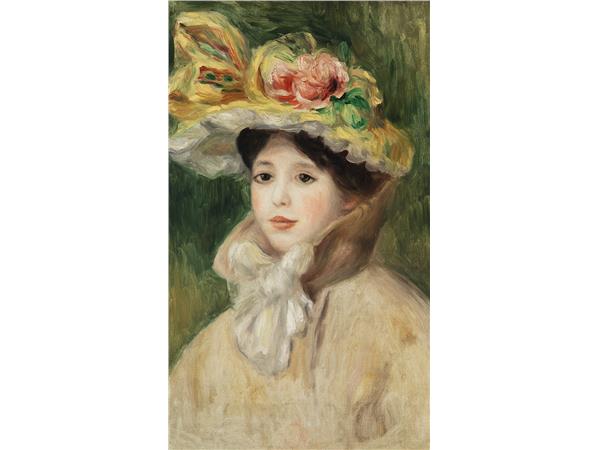 Een Wanddecoratie Lady with Hat by Pierre Auguste Renoir 70x118cm Forex met blanke lijst koop je bij Meubels and More