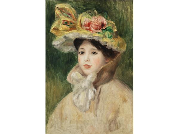 Een Wanddecoratie Lady with Hat by Pierre Auguste Renoir 98x148cm Forex met blanke lijst koop je bij Meubels and More