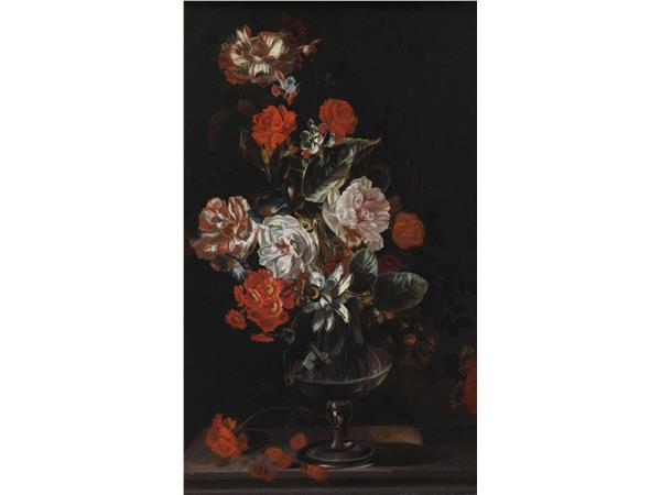 Een Wanddecoratie Still Life with Flowers by Jacob Campo Weyerman 70x118cm Dibond wit koop je bij Meubels and More