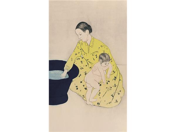 Een Wanddecoratie The Bath of Mary Cassatt 70x118cm Dibond wit koop je bij Meubels and More