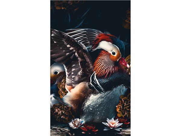 Een Wanddecoratie The Mandarin Ducks 70x118cm Dibond wit koop je bij Meubels and More