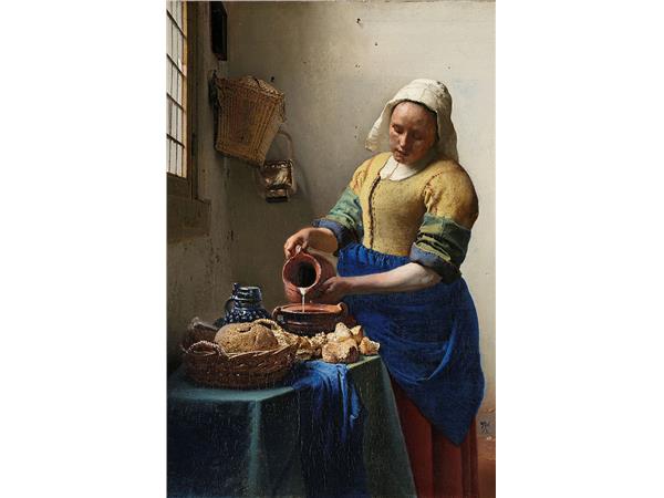 Een Wanddecoratie The Milkmaid by Johannes Vermeer 98x148cm Dibond wit koop je bij Meubels and More