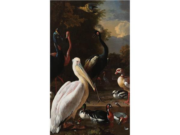 Een Wanddecoratie The floating feather by Melchior d Hondecoeter 70x118cm Dibond wit koop je bij Meubels and More