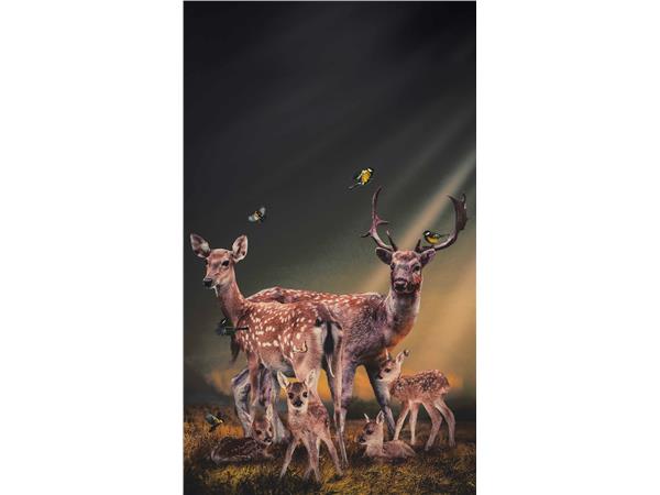 Een Wanddecoratie Thee Deer Family 70x118cm Dibond wit koop je bij Meubels and More