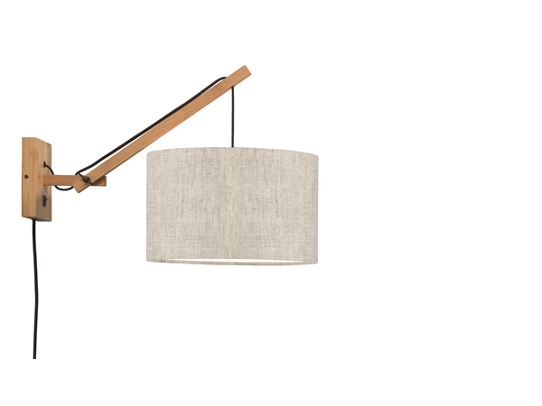 Een Wandlamp Andes bamboe nat. kap 32x20cm eco linnen licht S koop je bij Meubels and More