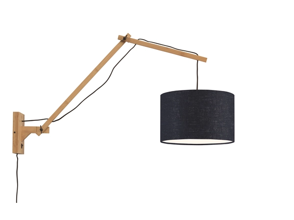 Een Wandlamp Andes bamboe nat. kap 33x20cm ecolin bl.denim L koop je bij Meubels and More