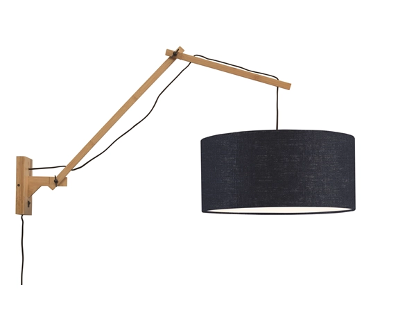 Een Wandlamp Andes bamboe nat. kap 47x23cm ecolin bl.denim L koop je bij Meubels and More