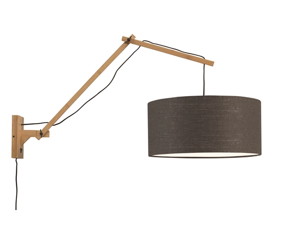 Een Wandlamp Andes bamboe nat. kap 47x23cm ecolin d.grijs L koop je bij Meubels and More