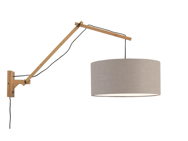 Een Wandlamp Andes bamboe nat. kap 47x23cm ecolin l.grijs L koop je bij Meubels and More