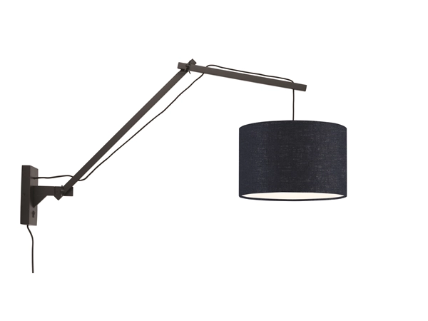 Een Wandlamp Andes bamboe zw. kap 33x20cm ecolin bl.denim L koop je bij Meubels and More