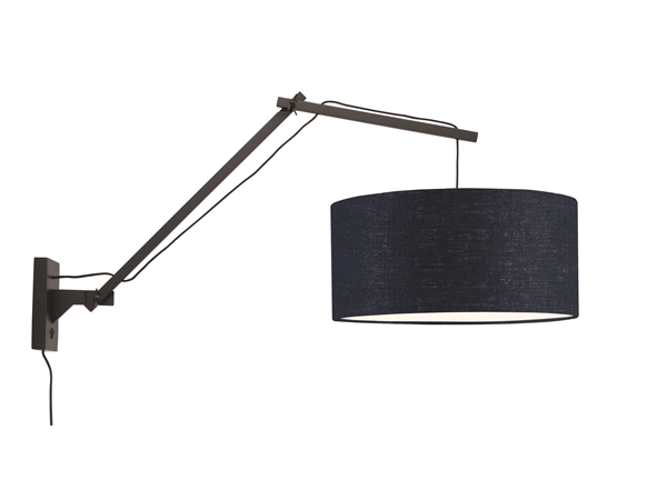 Een Wandlamp Andes bamboe zw. kap 47x23cm ecolin bl.denim L koop je bij Meubels and More