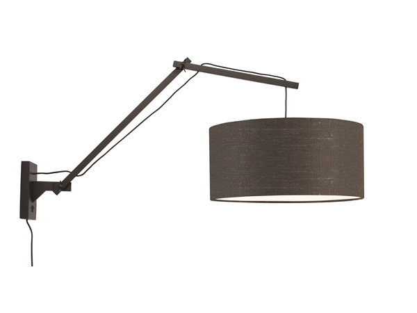 Een Wandlamp Andes bamboe zw. kap 47x23cm ecolin d.grijs L koop je bij Meubels and More