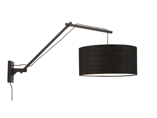 Een Wandlamp Andes bamboe zw. kap 47x23cm ecolin zw L koop je bij Meubels and More