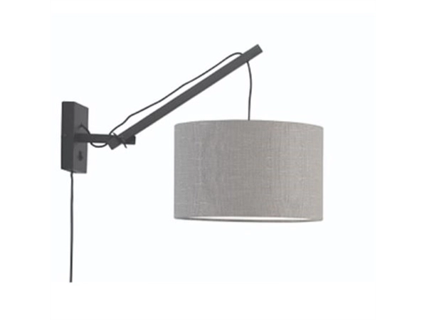 Een Wandlamp Andes bamboe zwart kap 32x20cm ecolin l.grijs S koop je bij Meubels and More