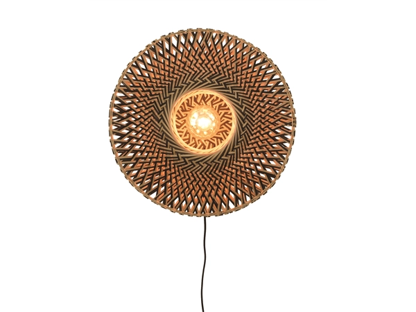 Een Wandlamp Bali bamboe dia.44x12cm zwart naturel S koop je bij Meubels and More