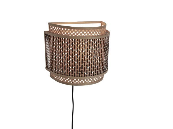 Een Wandlamp Bhutan bamboe halfrond 32xh.27cm zw naturel L koop je bij Meubels and More