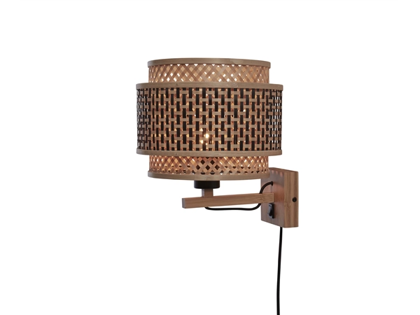 Een Wandlamp Bhutan bamboe nat. kap dia.25xh.20cm zw naturel koop je bij Meubels and More