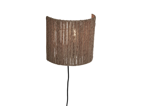 Een Wandlamp Iguazu jute halfrond h.22x25cm naturel S koop je bij Meubels and More