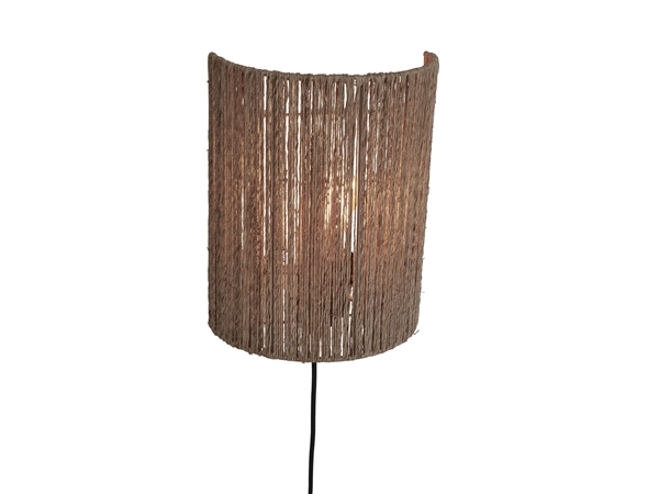 Een Wandlamp Iguazu jute halfrond h.32x25cm naturel L koop je bij Meubels and More