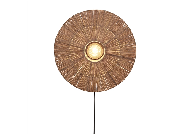 Een Wandlamp Iguazu jute schijf L dia.55xh.14cm naturel koop je bij Meubels and More