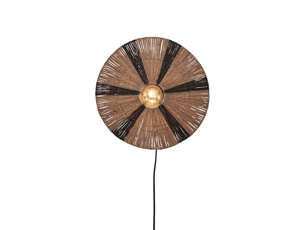 Een Wandlamp Iguazu jute schijf S dia.40xh.12cm zwart naturel koop je bij Meubels and More