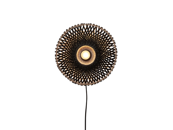 Een Wandlamp Kalimantan XS bamboe dia.30x8cm zwart koop je bij Meubels and More