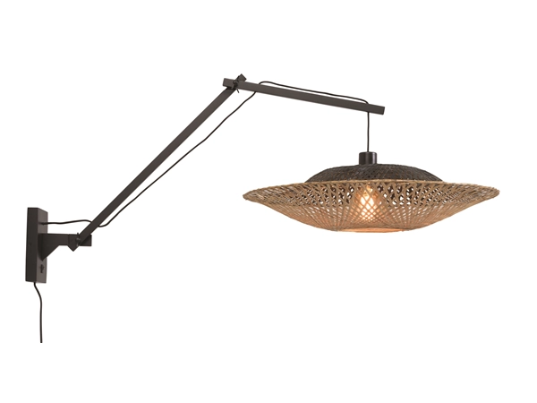 Een Wandlamp Kalimantan bamb zw. kap horiz 60x15cm z n L koop je bij Meubels and More