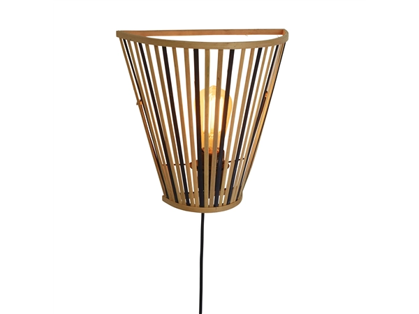 Een Wandlamp Merapi bamboe tapered 30xh.30cm zw nat. koop je bij Meubels and More