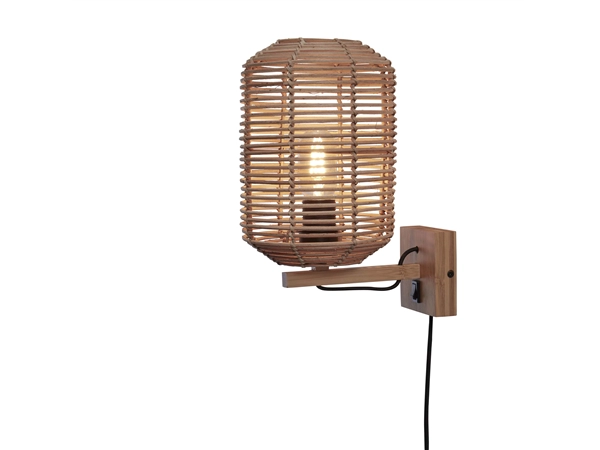 Een Wandlamp Tanami rotan koker S dia.18xh.25cm naturel koop je bij Meubels and More