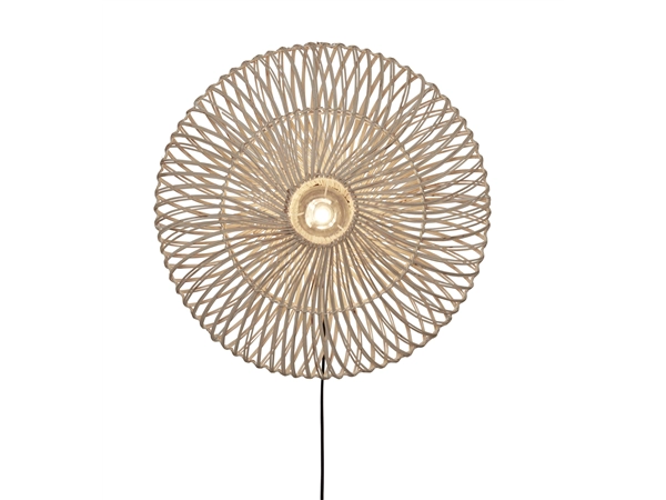 Een Wandlamp Zanzibar L rotan plat dia.55xh.14cm wit koop je bij Meubels and More