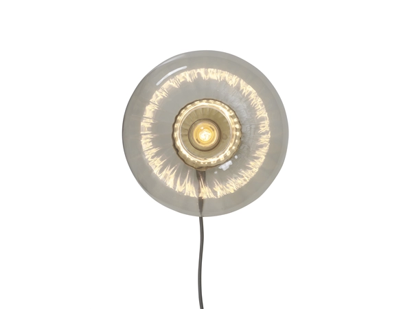 Een Wandlamp glas Brussels rond dia.27x14cm goud transparant koop je bij Meubels and More