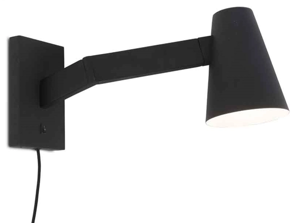 Een Wandlamp ijzer Biarritz h.22xb.40cm kap dia.12xh.16cm zwart koop je bij Meubels and More