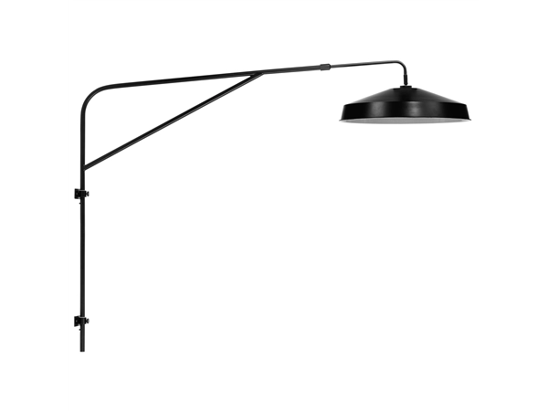 Een Wandlamp ijzer Brighton l.155cm mat zwart kap ijzer zwart rond 51x14cm koop je bij Meubels and More