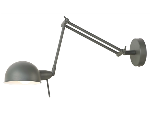 Een Wandlamp ijzer Glasgow h.37cm l.50-80cm kap dia.15xh.9cm mat grijsgroen koop je bij Meubels and More