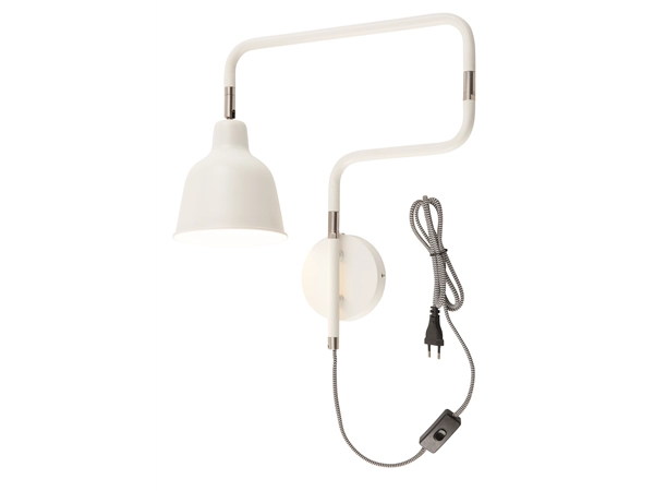 Een Wandlamp ijzer London b.44xh.40cm kap dia.16xh.16cm wit koop je bij Meubels and More