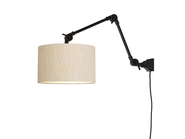 Een Wandlamp ijzer stof Amsterdam h.60cm kap 32x20cm l.linnen M koop je bij Meubels and More