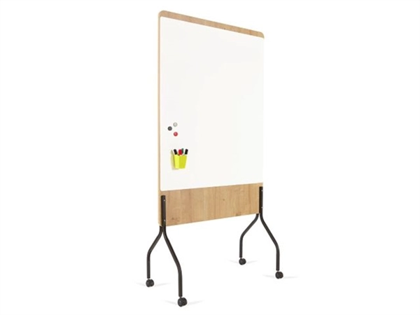 Whiteboard Natural 100x120cm wit mobiel 2-zijdig melamine magnetisch