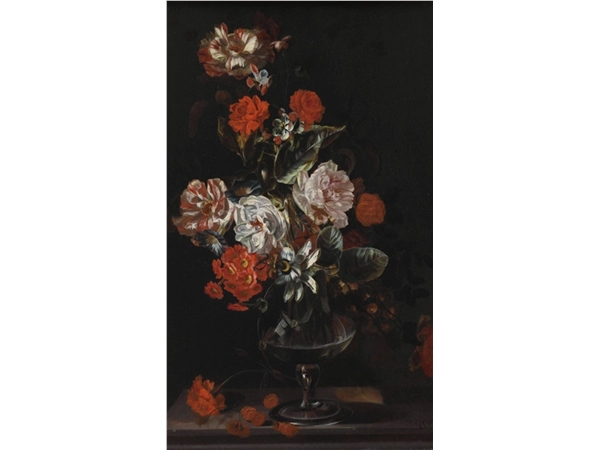 Een Wanddecoratie Still Life with Flowers by Jacob Campo Weyerman 70x118cm Dibond wit koop je bij Meubels and More